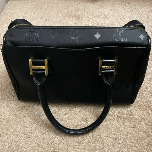 MCM BOSTON BAG VISETOS PVC LEATHER - Picture 2 of 15